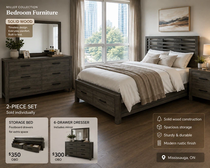 Miller Collection Bedroom Furniture - Solid Wood