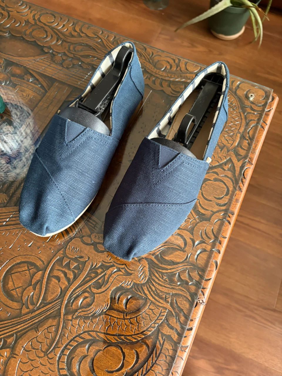 TOMS Blue Canvas Slip-On Shoes