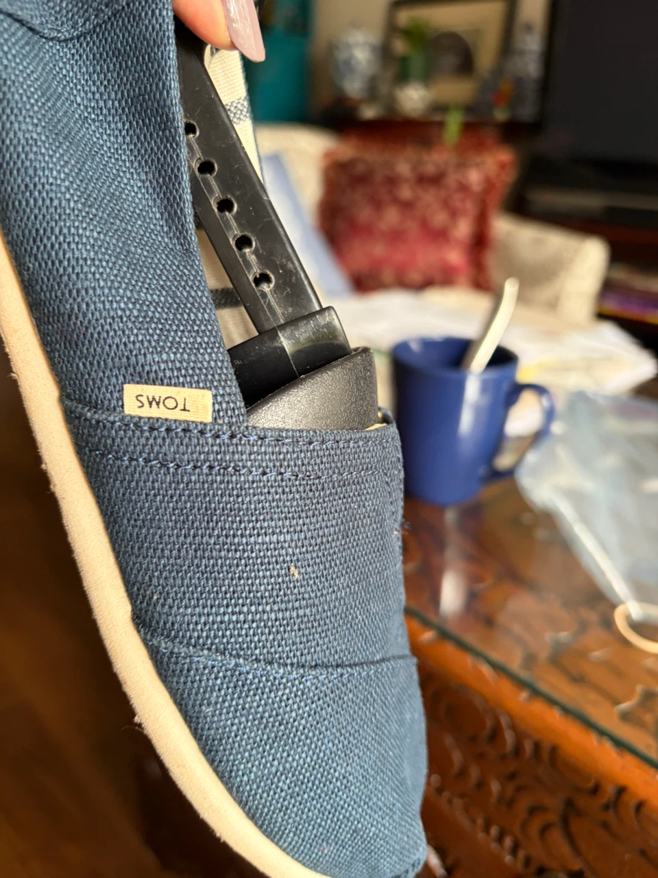 TOMS Blue Canvas Slip-On Shoes - photo 3