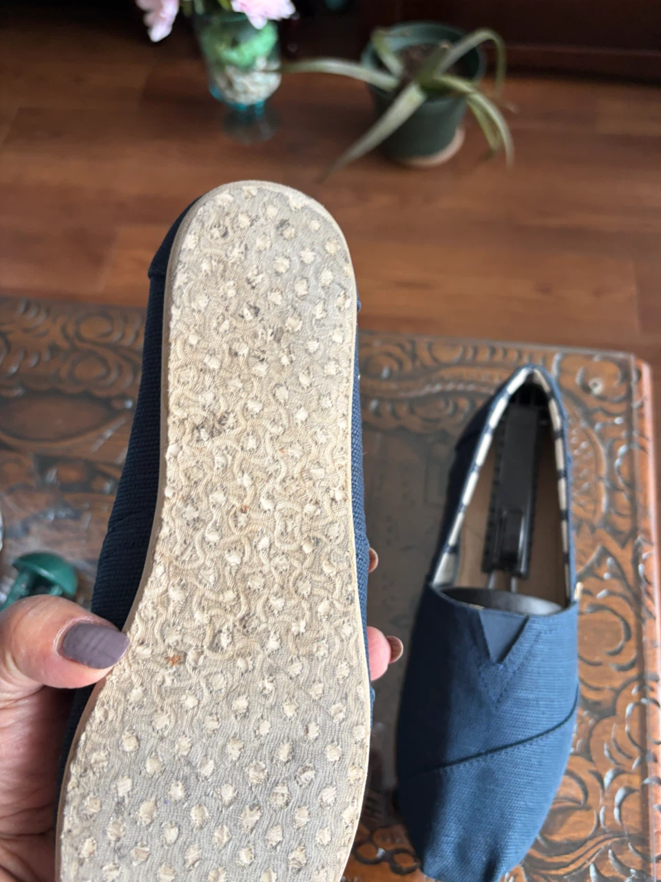 TOMS Blue Canvas Slip-On Shoes - photo 4
