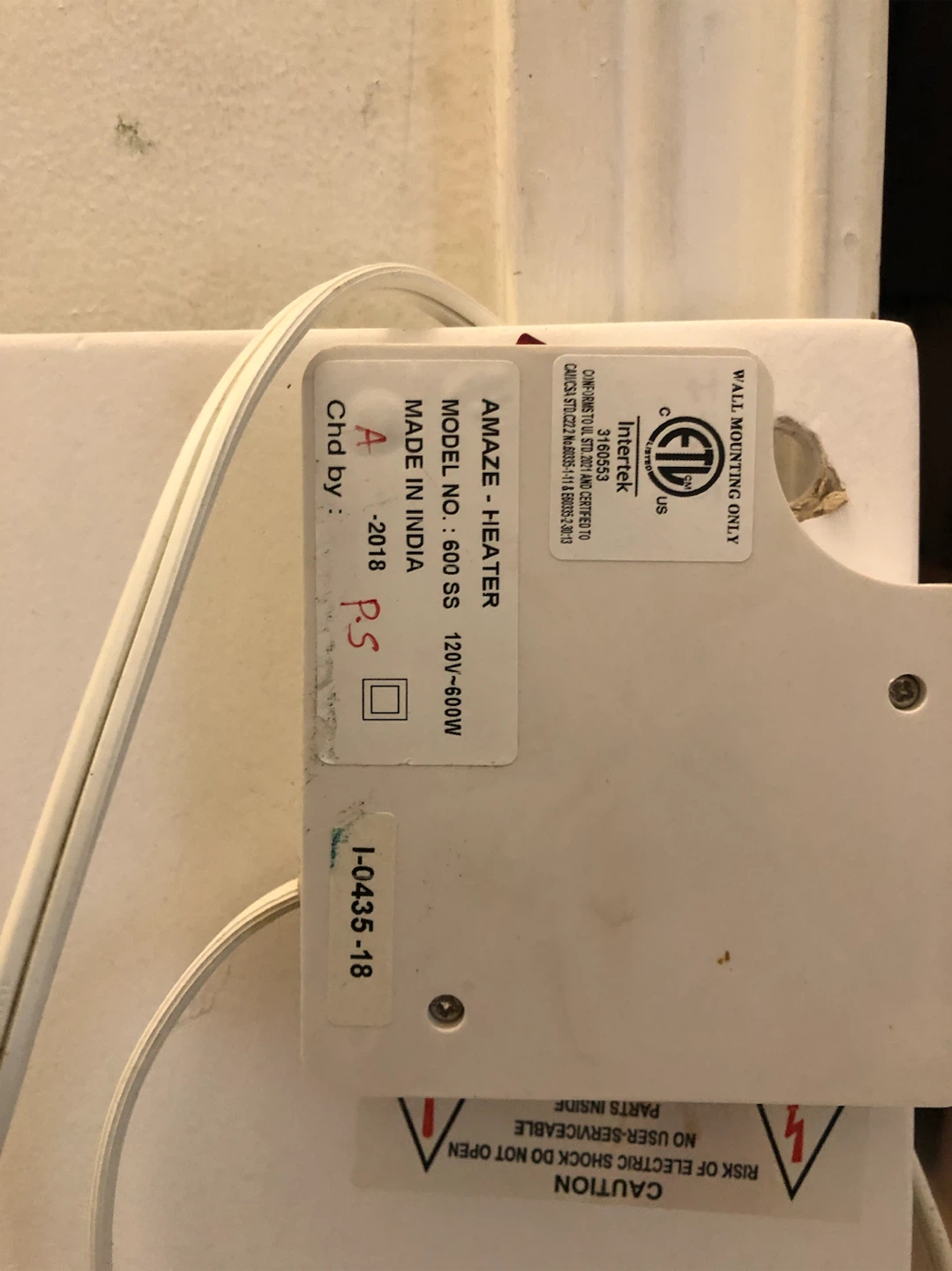 Wall panel heater- Amaze Heater 600 SS - photo 4