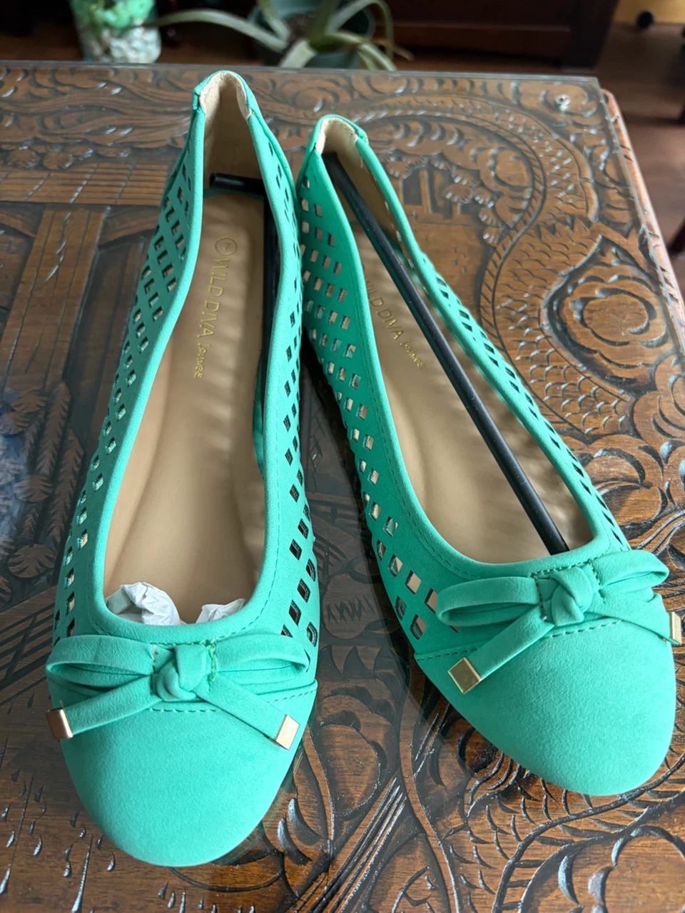 Dalia Shoes Women's Green Ballet Flats