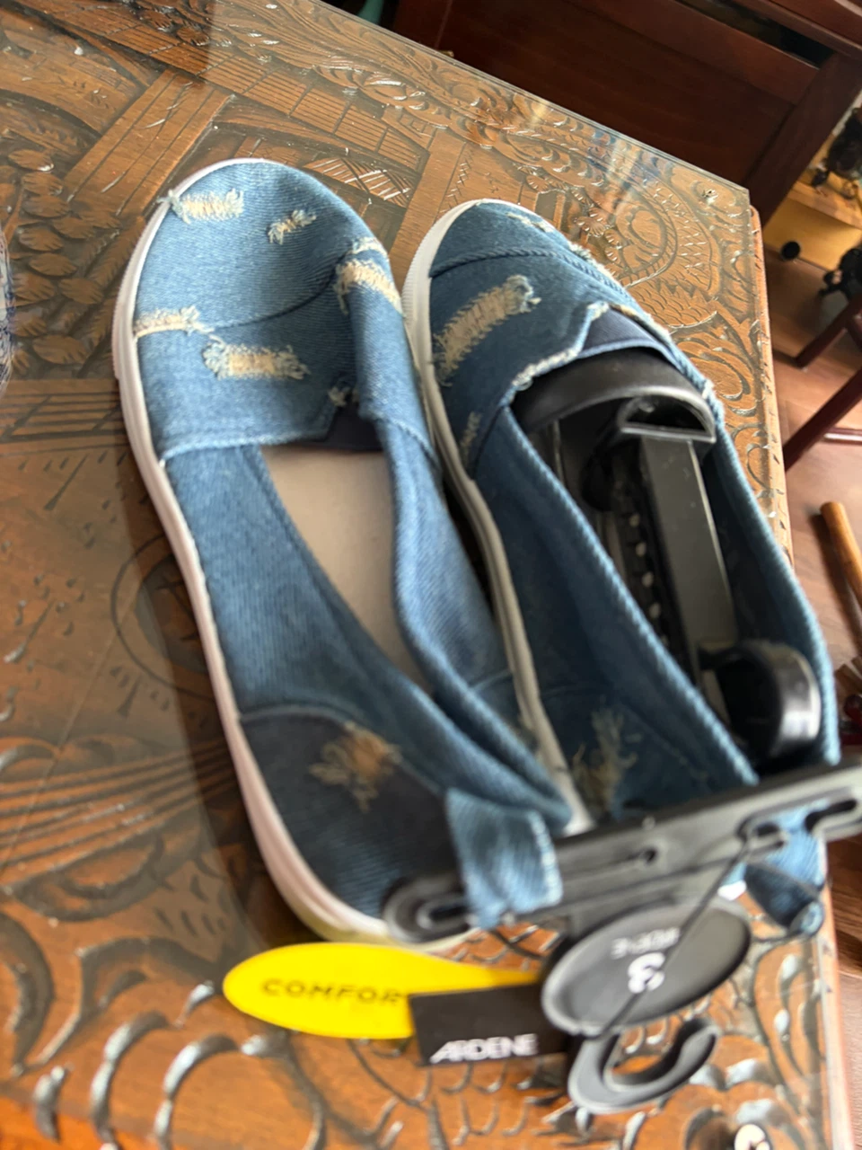 Ardene Distressed Denim Slip-On Shoes - photo 2