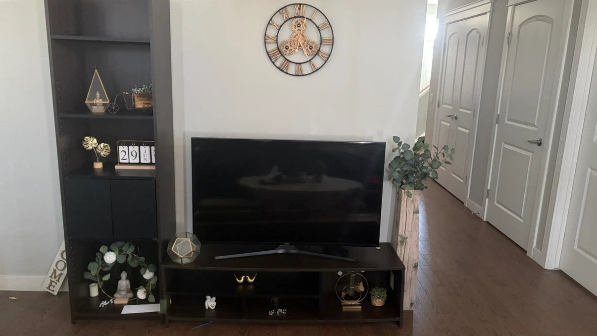 TV cabinet with Side book shelf