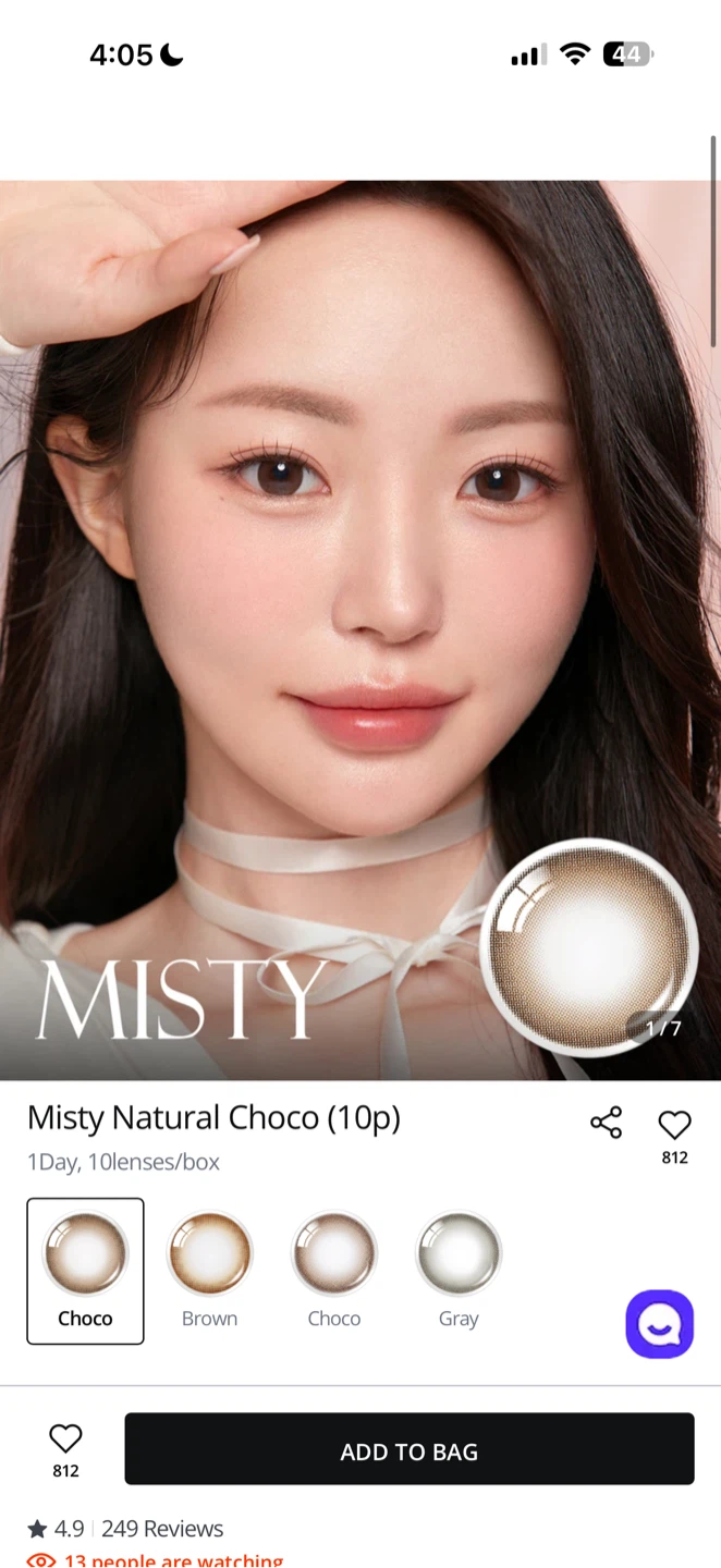 Olens Misty Natural Choco Lenses (10 Pairs) - One day