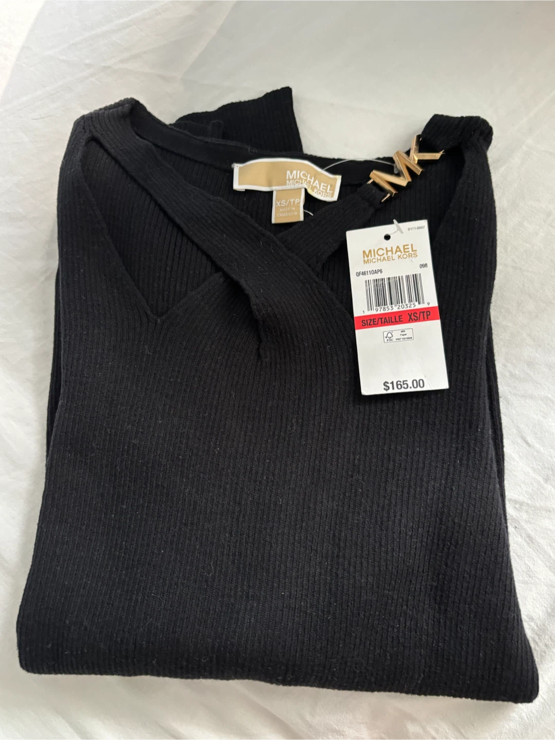 Michael Kors Black V-Neck longsleeve