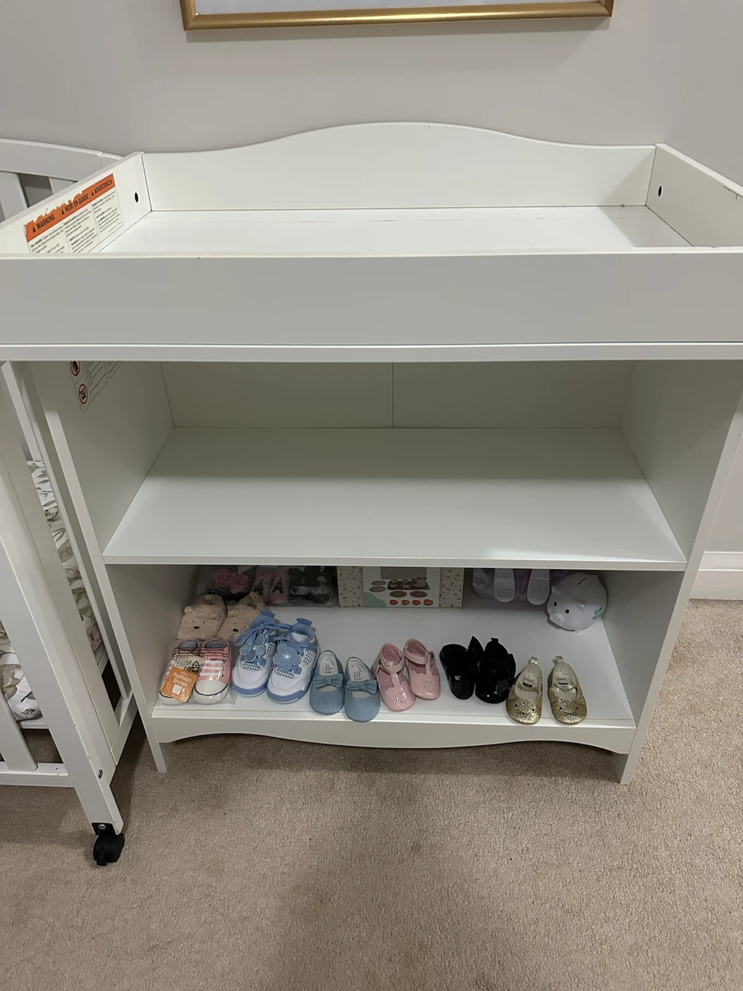 IKEA White Baby Changing Station with Shelves