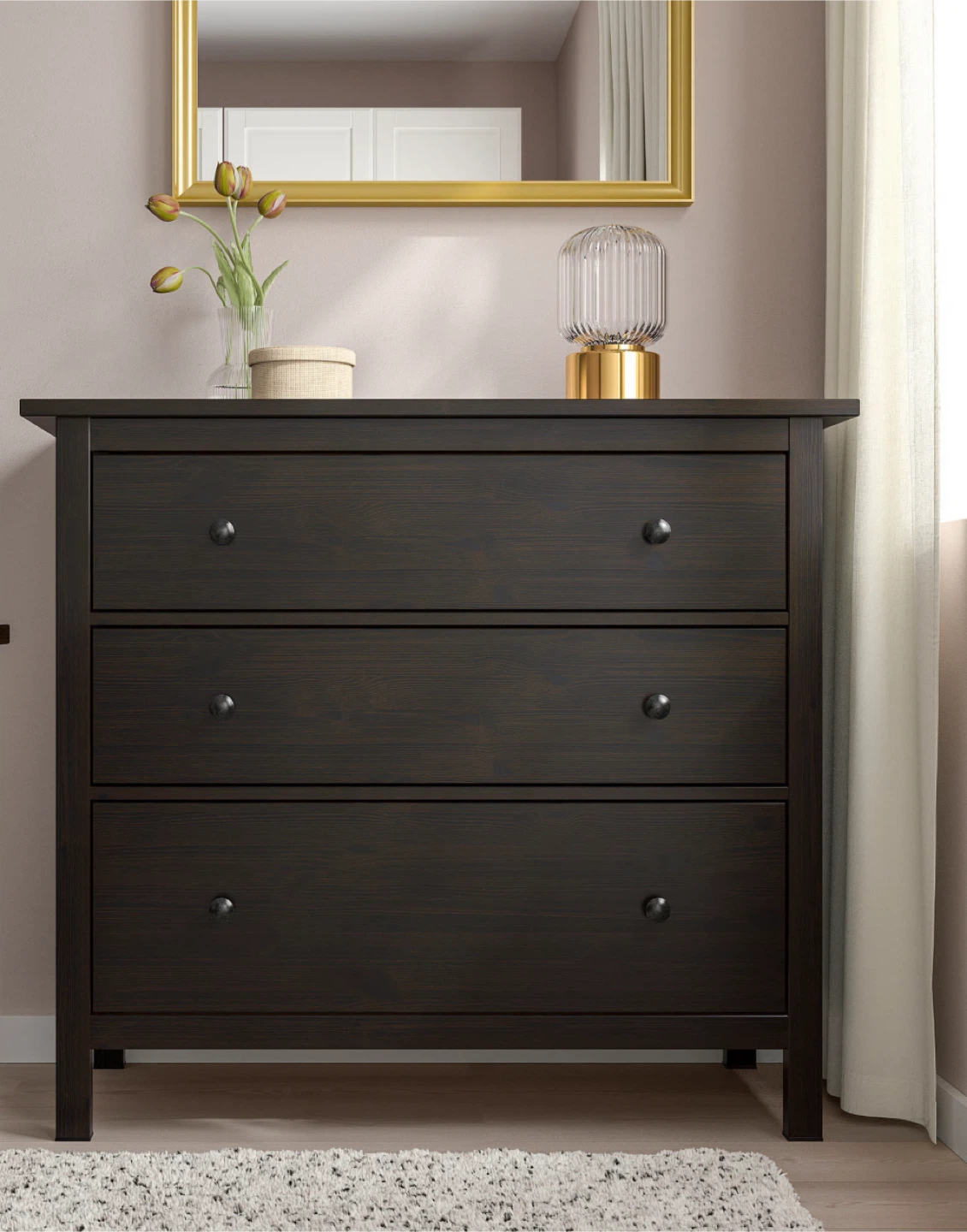 Delivery Available For IKEA Hemnes 3-drawer chest