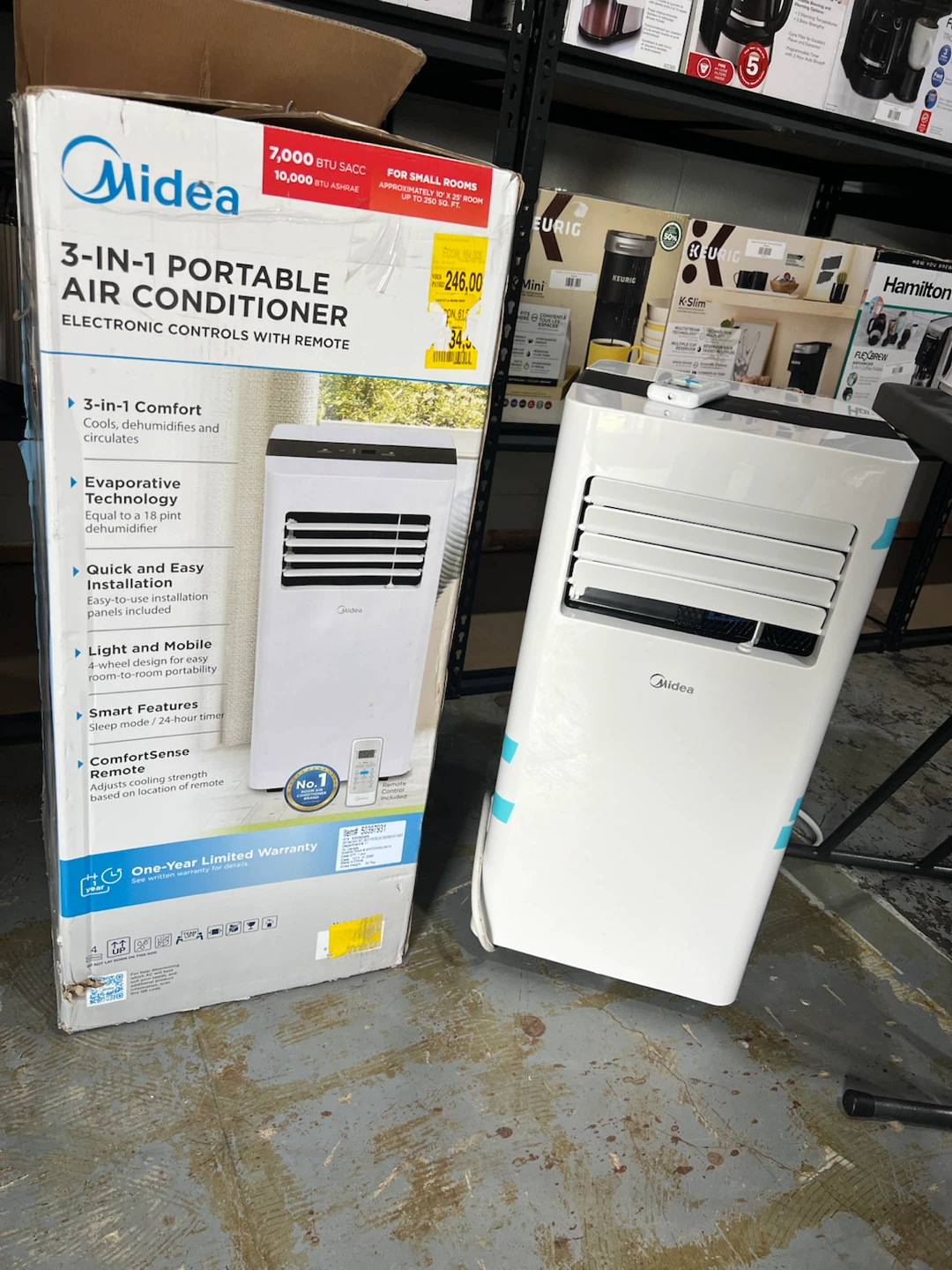 Midea 10,000 BTU ASHRAE (7,000 BTU SACC) Portable AC  with Remo - photo 2