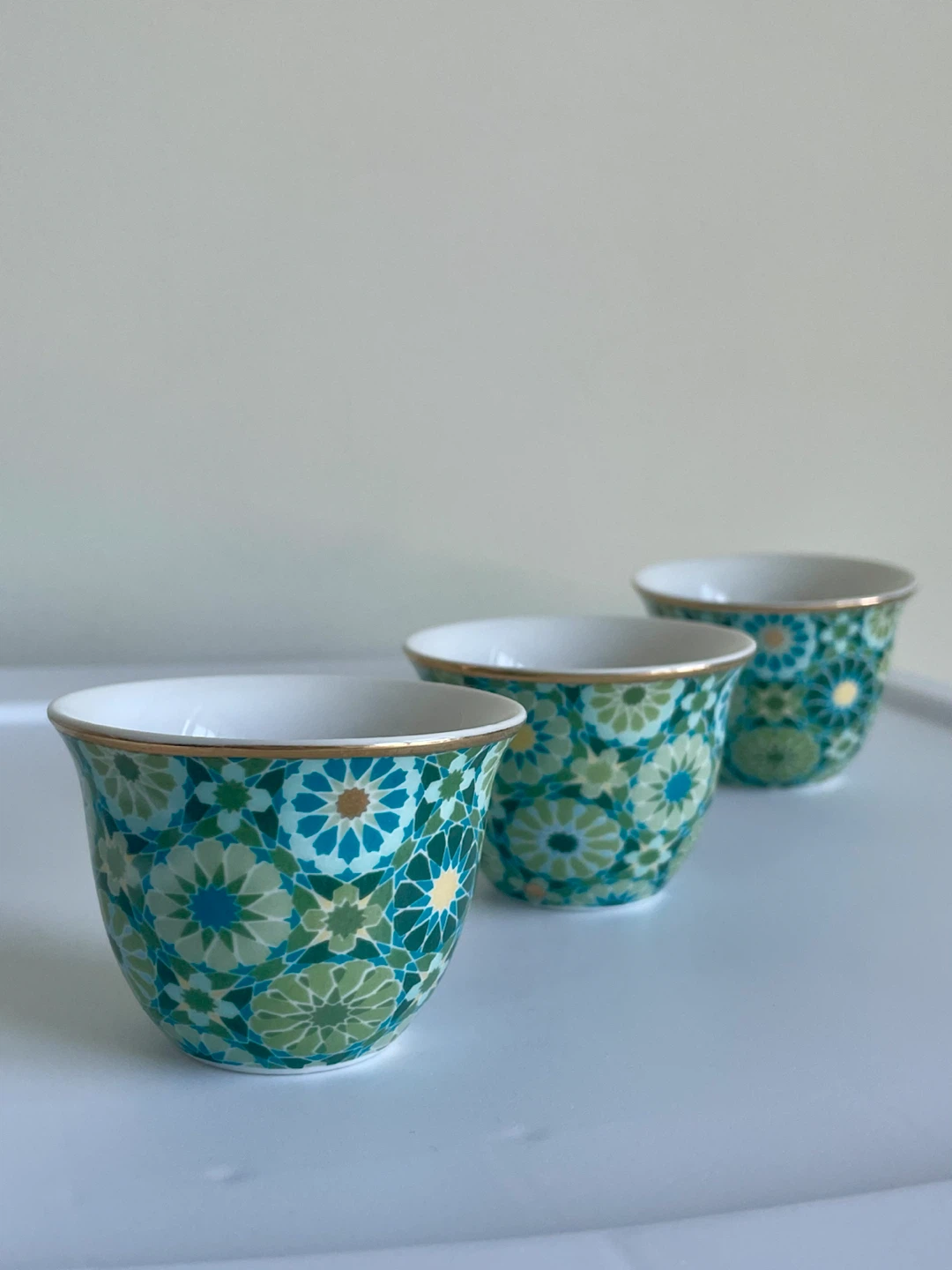 Set of 3 Decorative Tea Cups