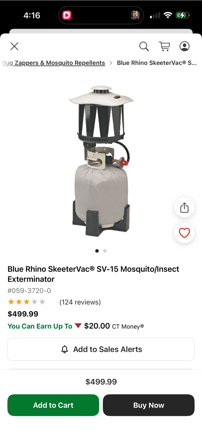 SkeeterVac SV-15 Outdoor LP Gas Mosquito Exterminator