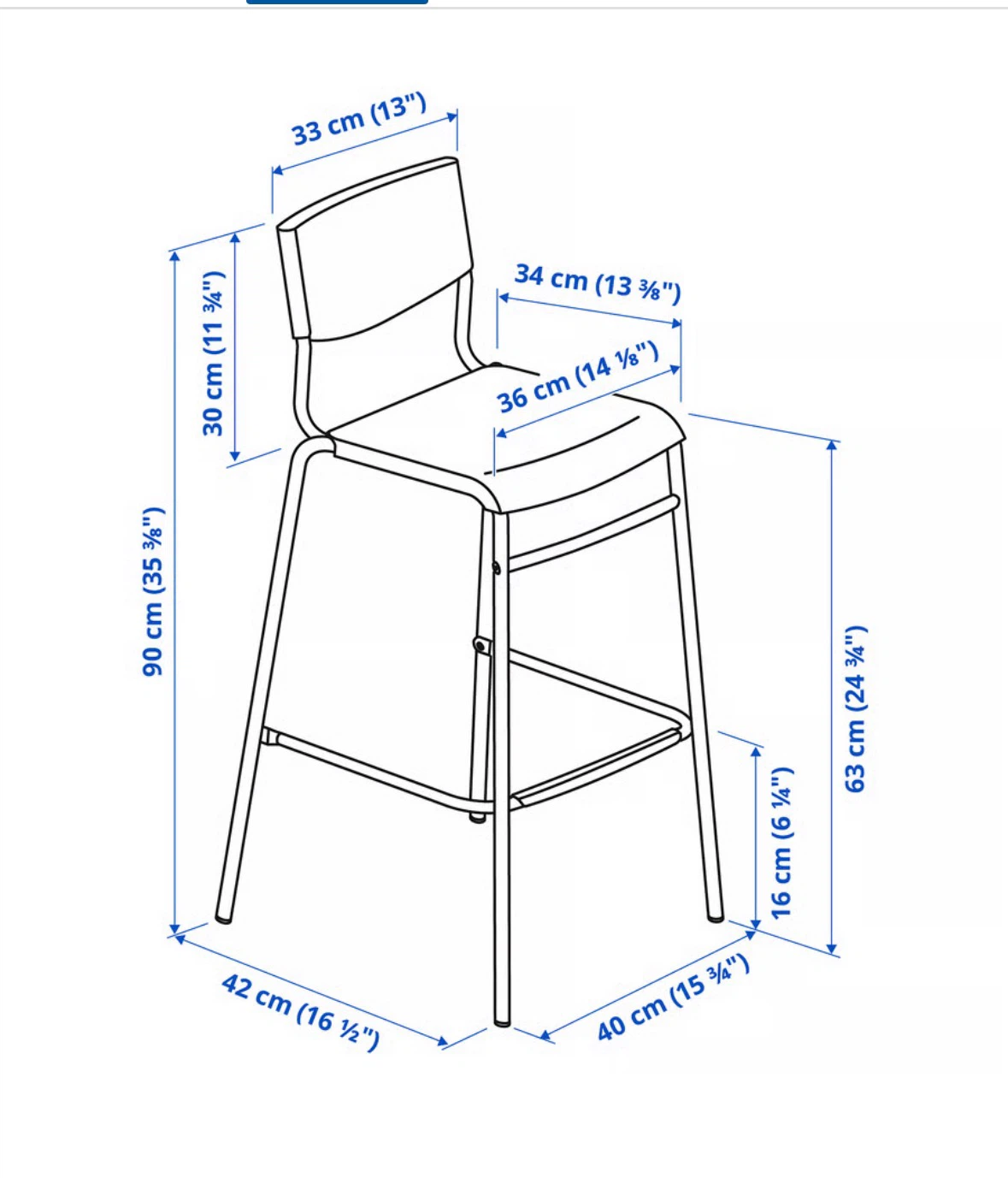 Set of 2 Black Bar Stools IKEA STIG - photo 2