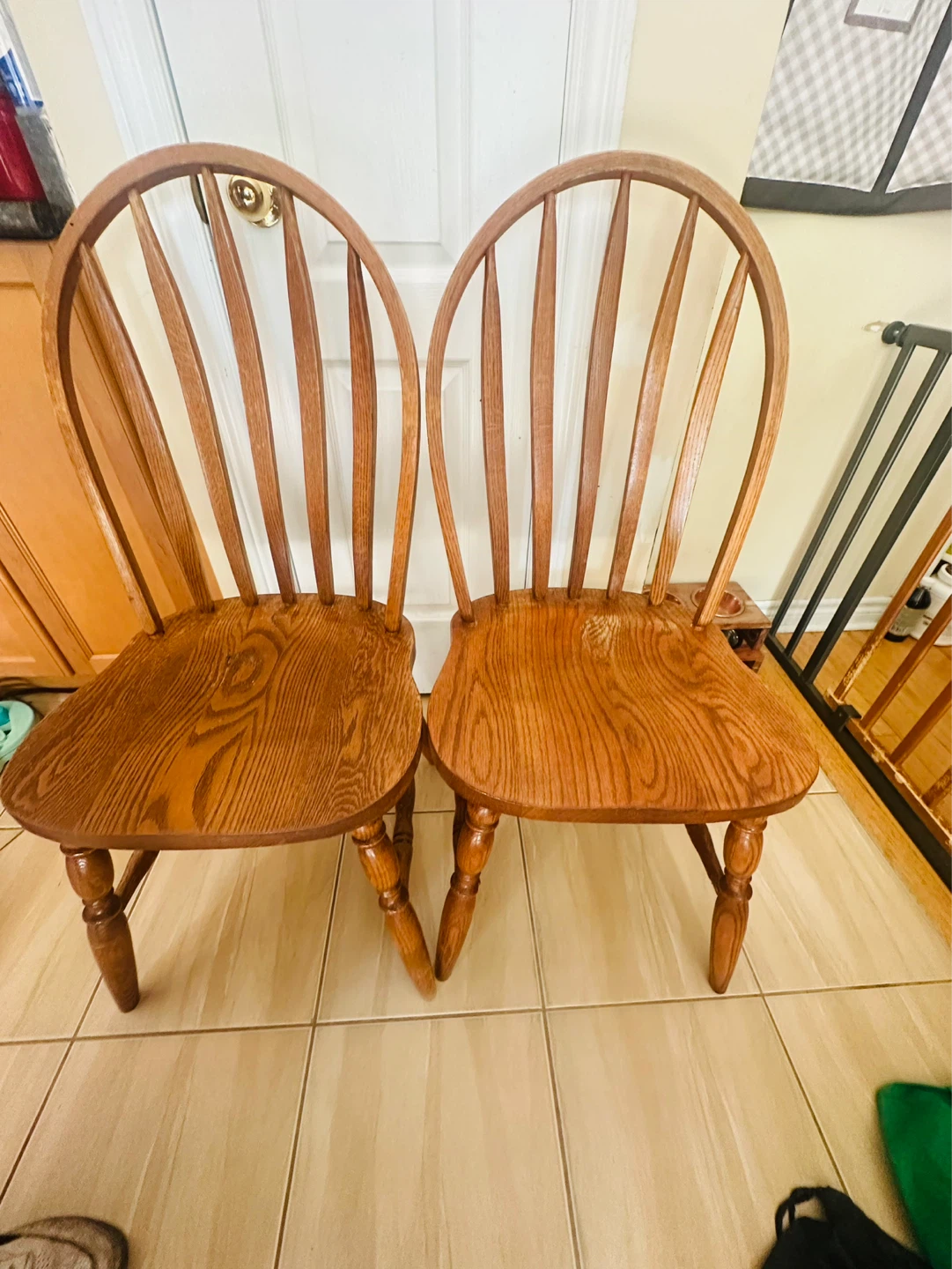 Two Wooden Windsor Dining Chairs