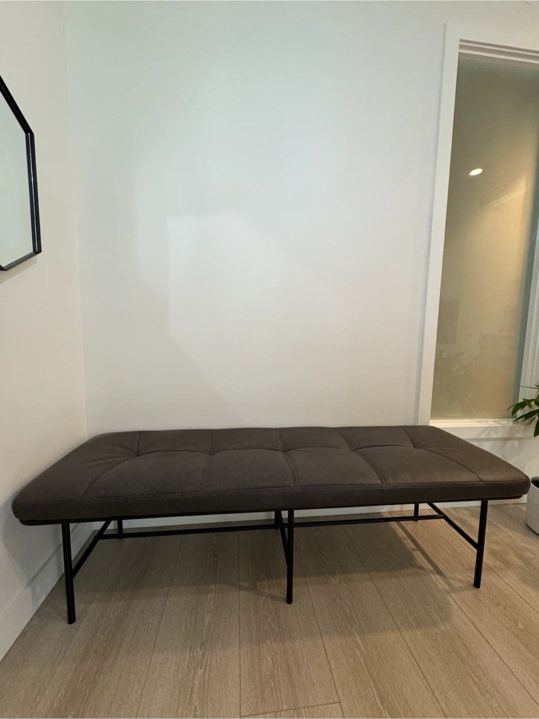 Tufted Faux Leather Bench - photo 5