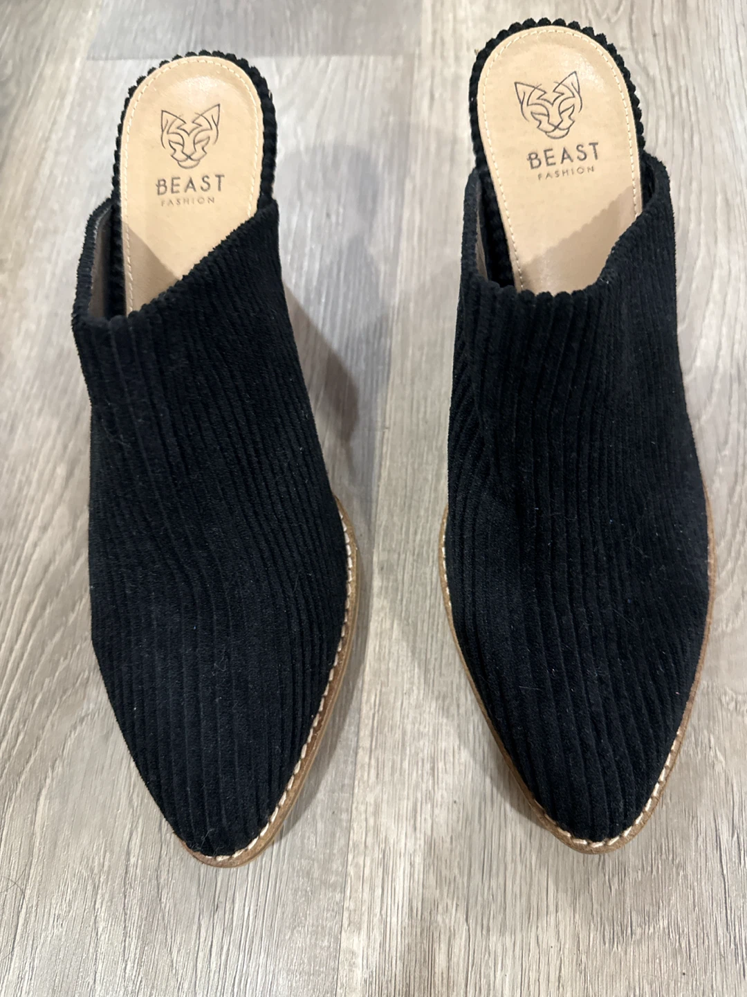 Beast Fashion Black Corduroy Mules size 10