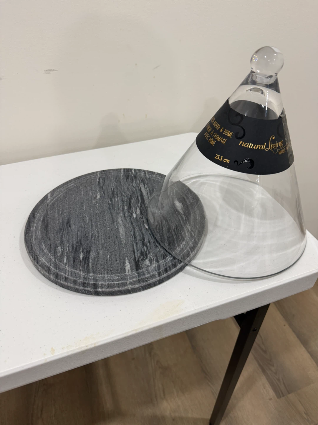 Natural Living Marble Cheese Board & Dome - photo 2