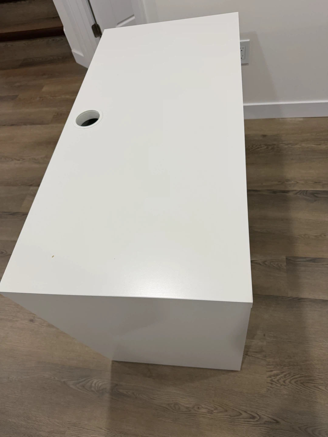 White Desk with Drawer and Shelves - photo 2