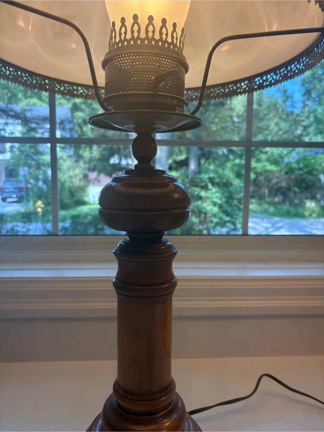Vintage hurricane Floral Table Lamps - Set of 2 - photo 5
