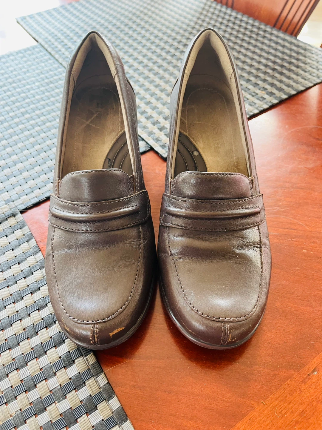 Shoes: Women leather pumps heels wedge (6.5)