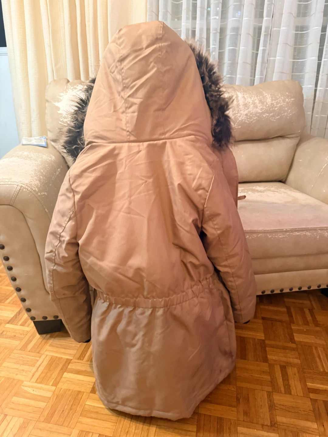 ONLY Women's Tan Parka Jacket with Fur Hood - photo 2
