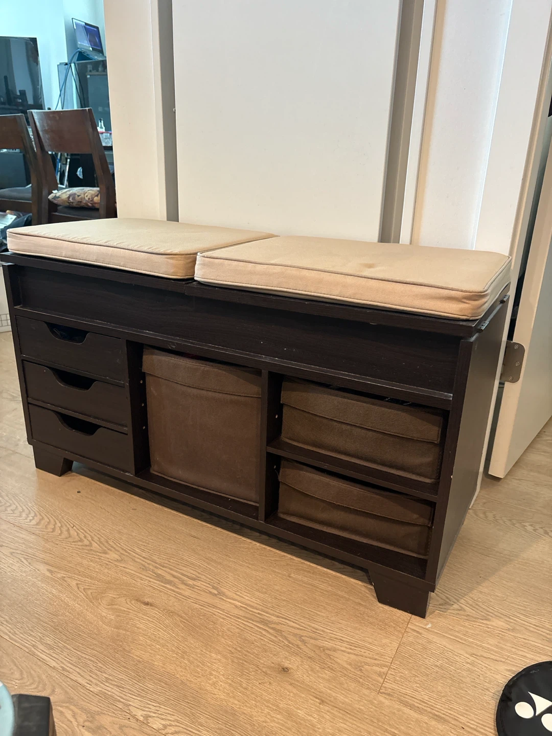 Entryway Storage Bench with Cushions