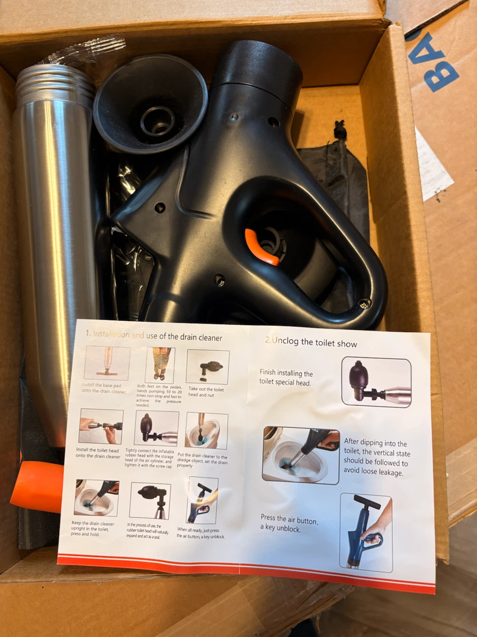 Manual Drain Cleaner Air Pressure Plunger - photo 2