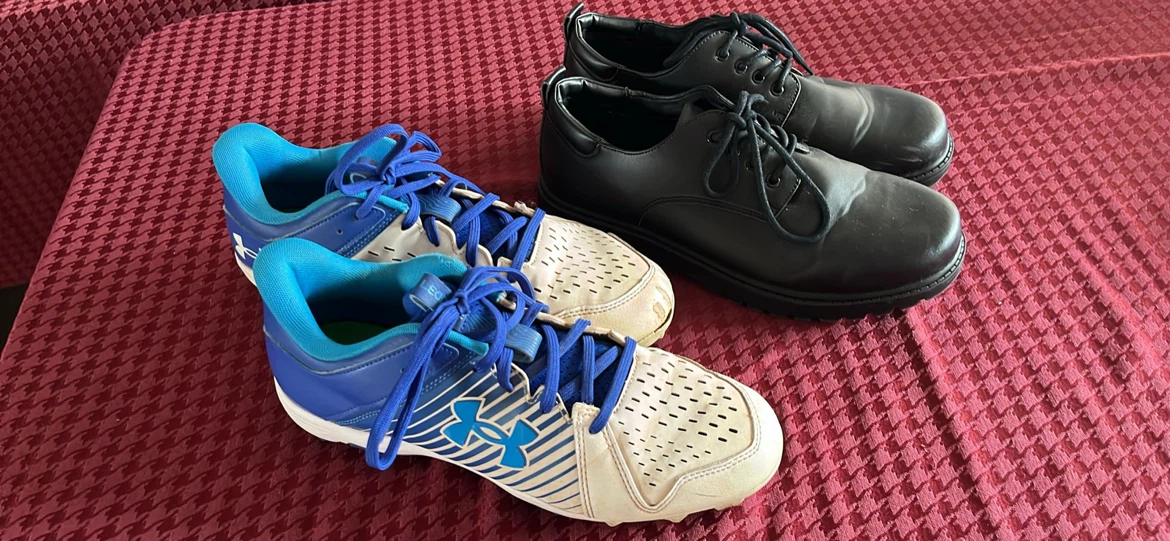 Under Armour Baseball Cleats & Black Dress Shoes