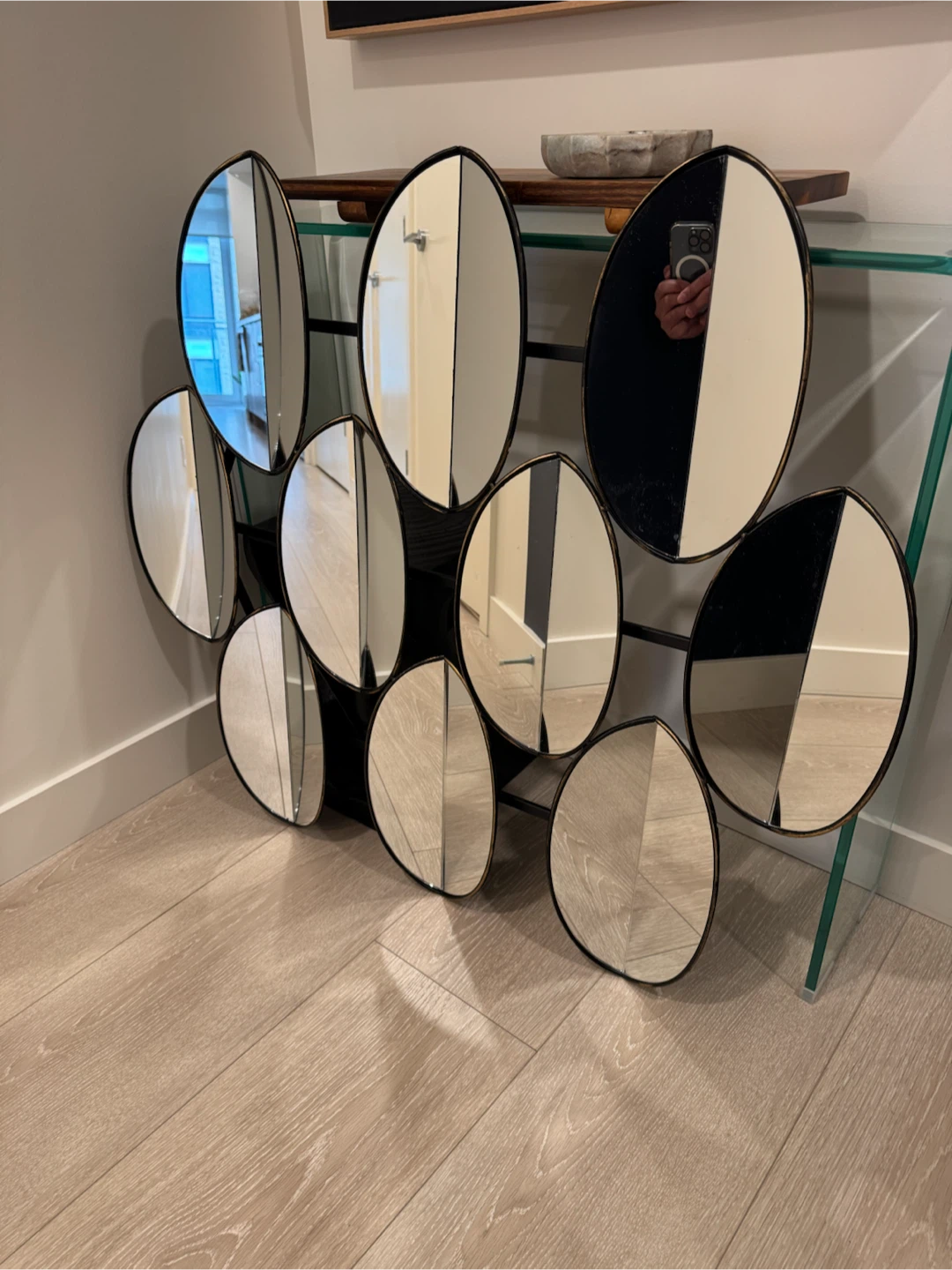 Decorative Wall Mirror (black and brass) - photo 3