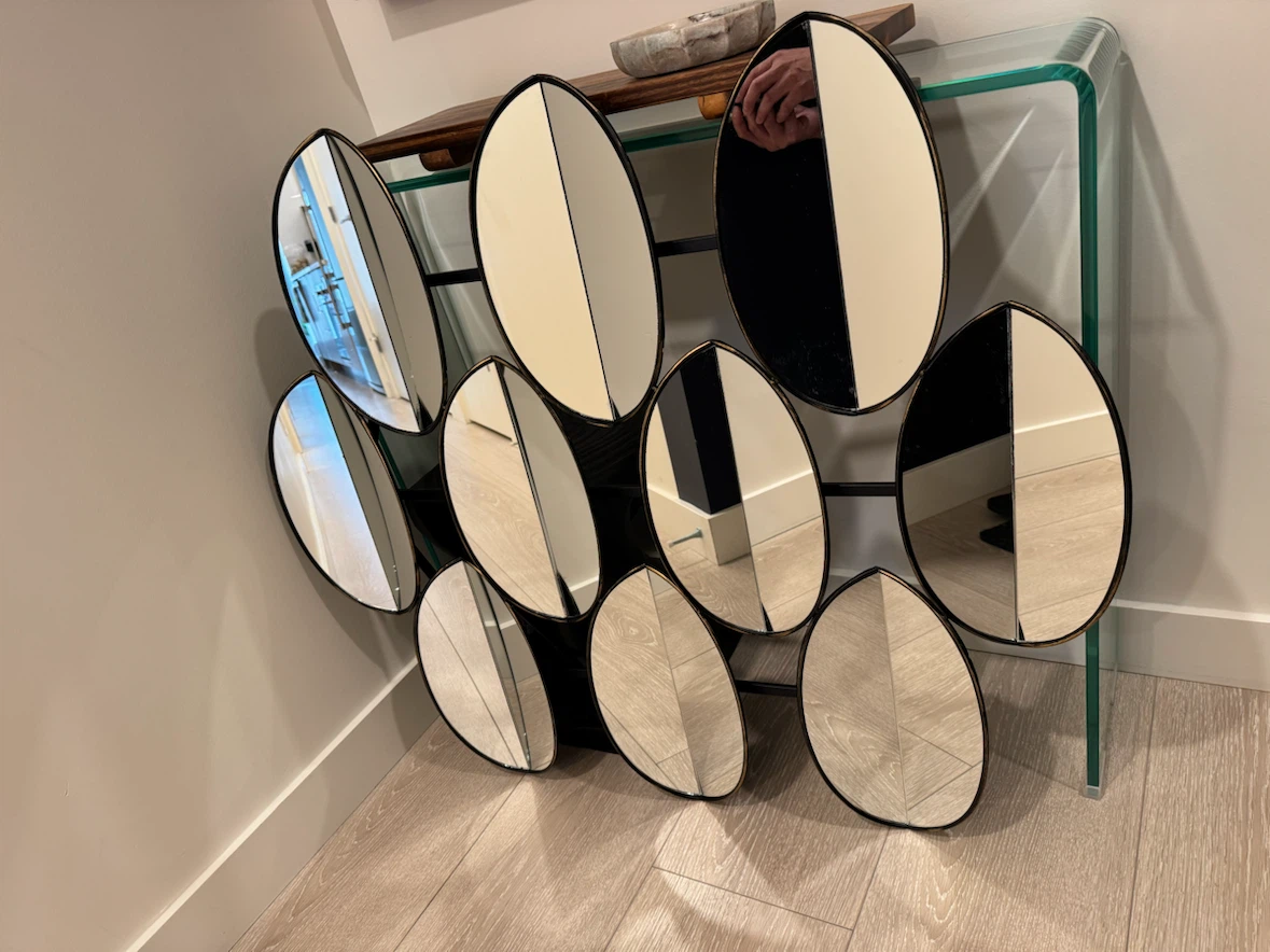 Decorative Wall Mirror (black and brass) - photo 4