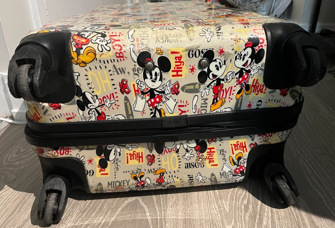 Mickey Mouse Comic Strip Large Hardshell Rolling Suitcase