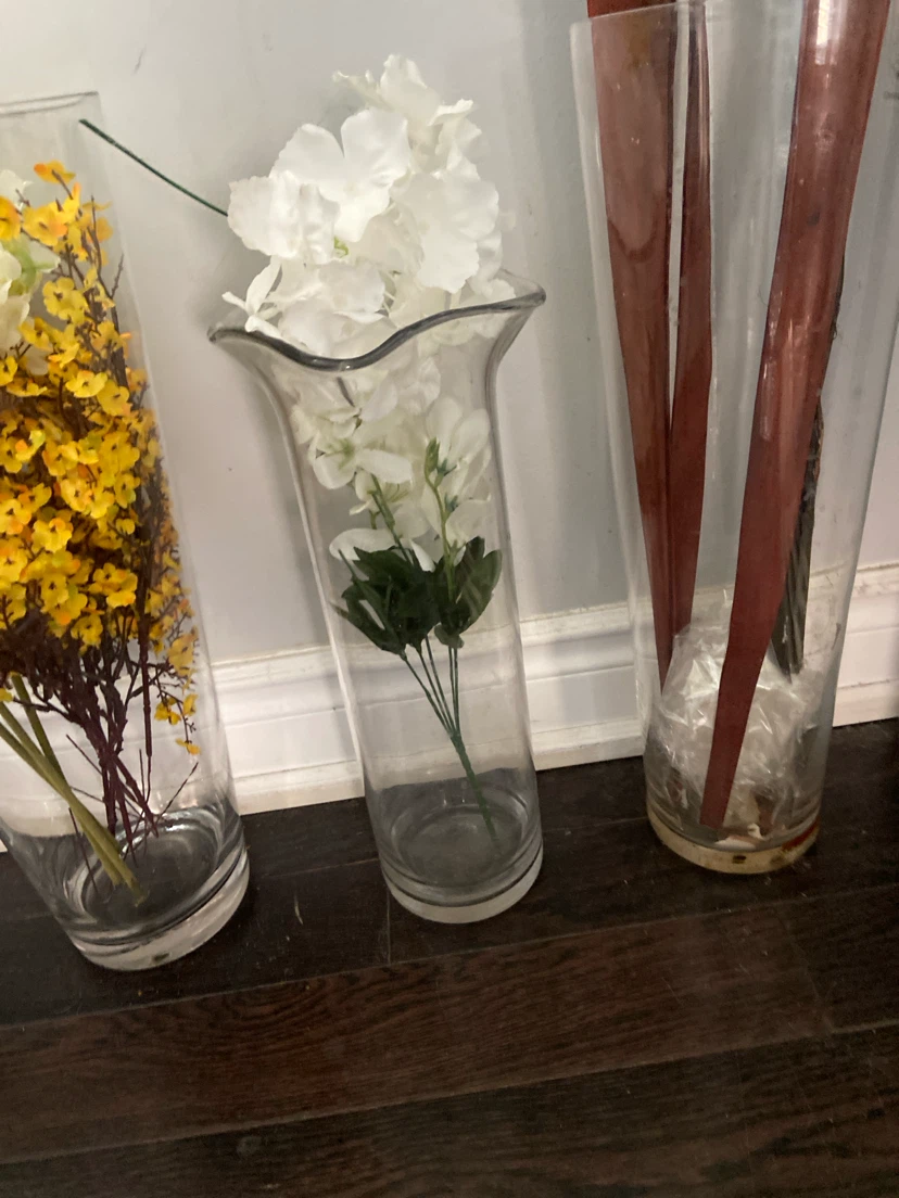 Clear Glass Vases with Artificial Flowers - photo 5