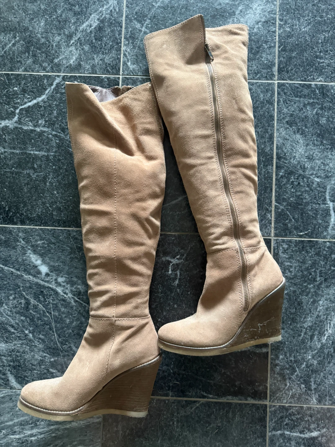 Tan Suede Wedge Boots - photo 2