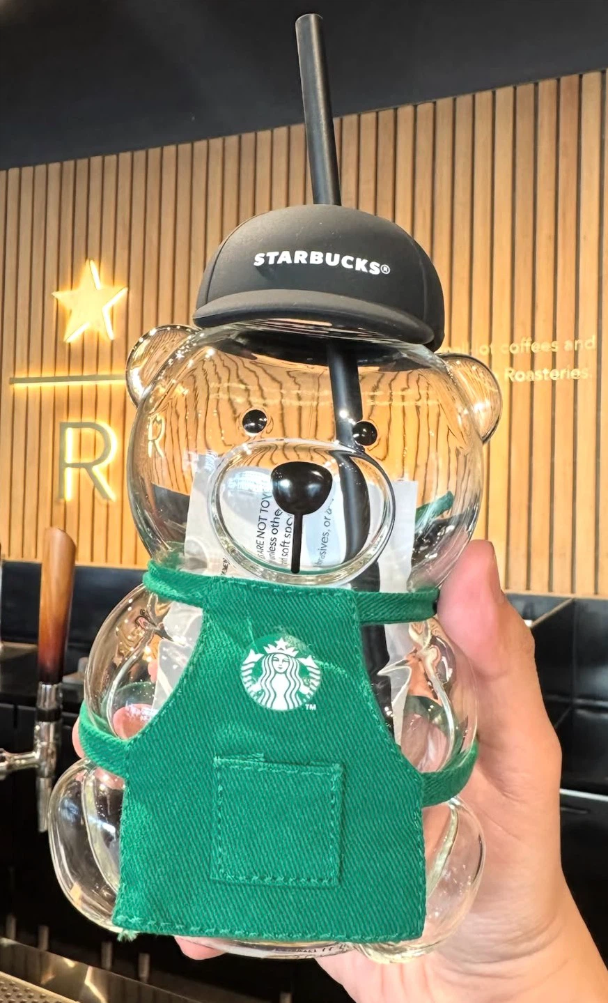 Starbucks Bearista Glass Tumbler with Straw
