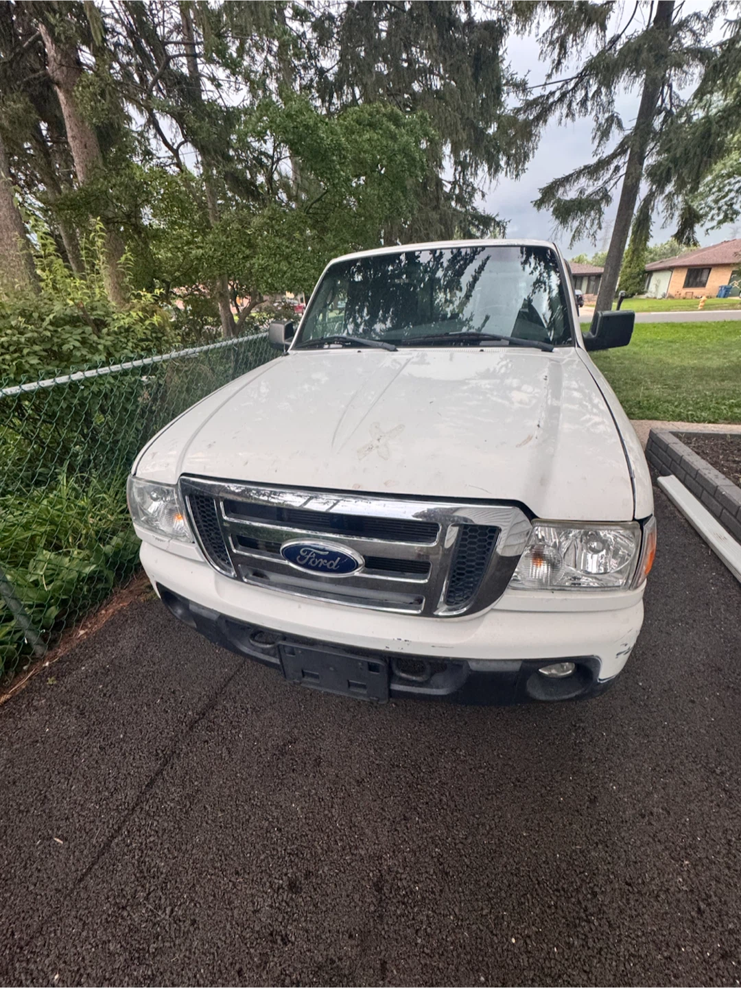 White Ford Ranger Pickup Truck