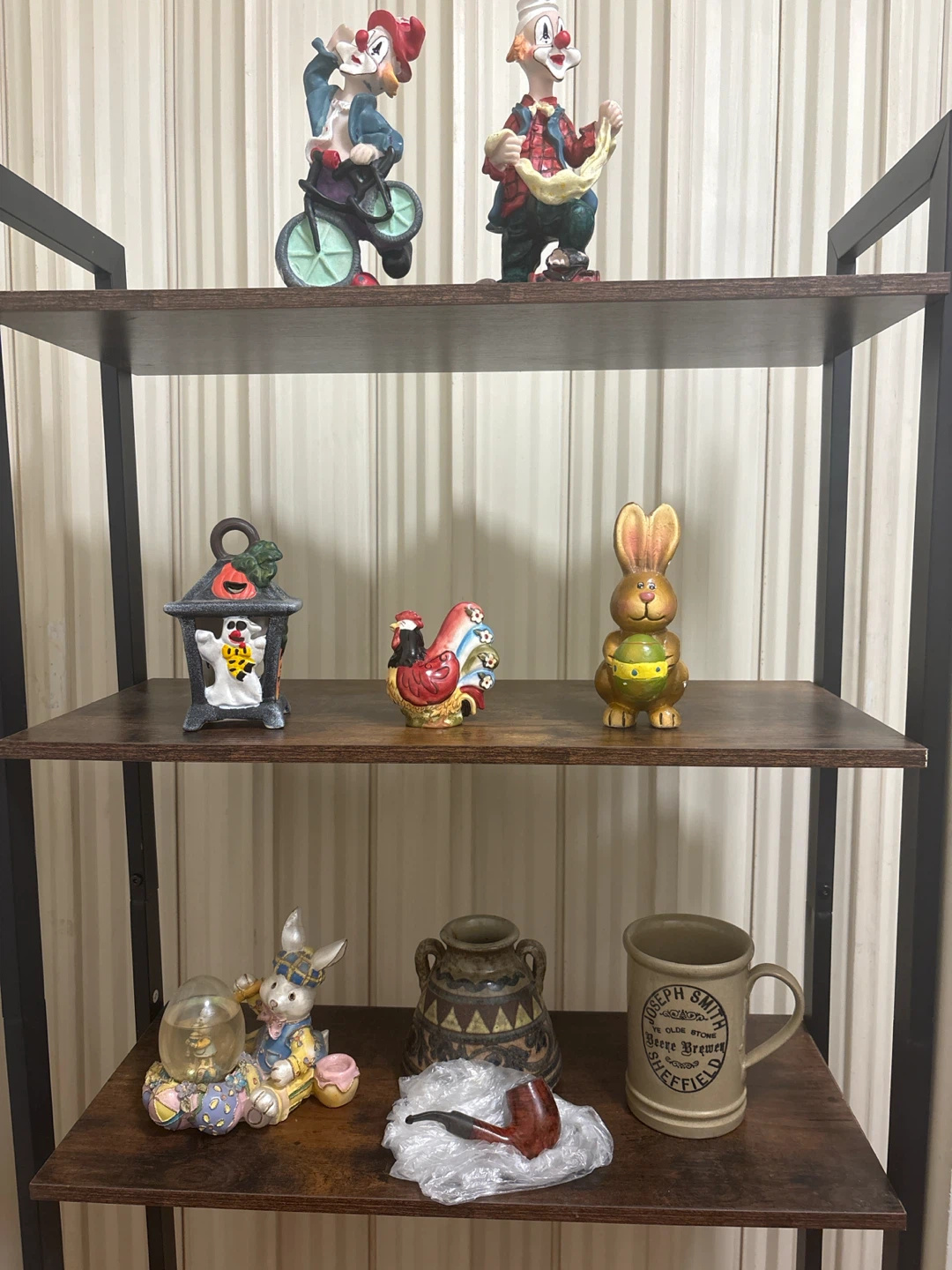 Easter Bunny Water Globe Figurine, clown pair, and etc…
