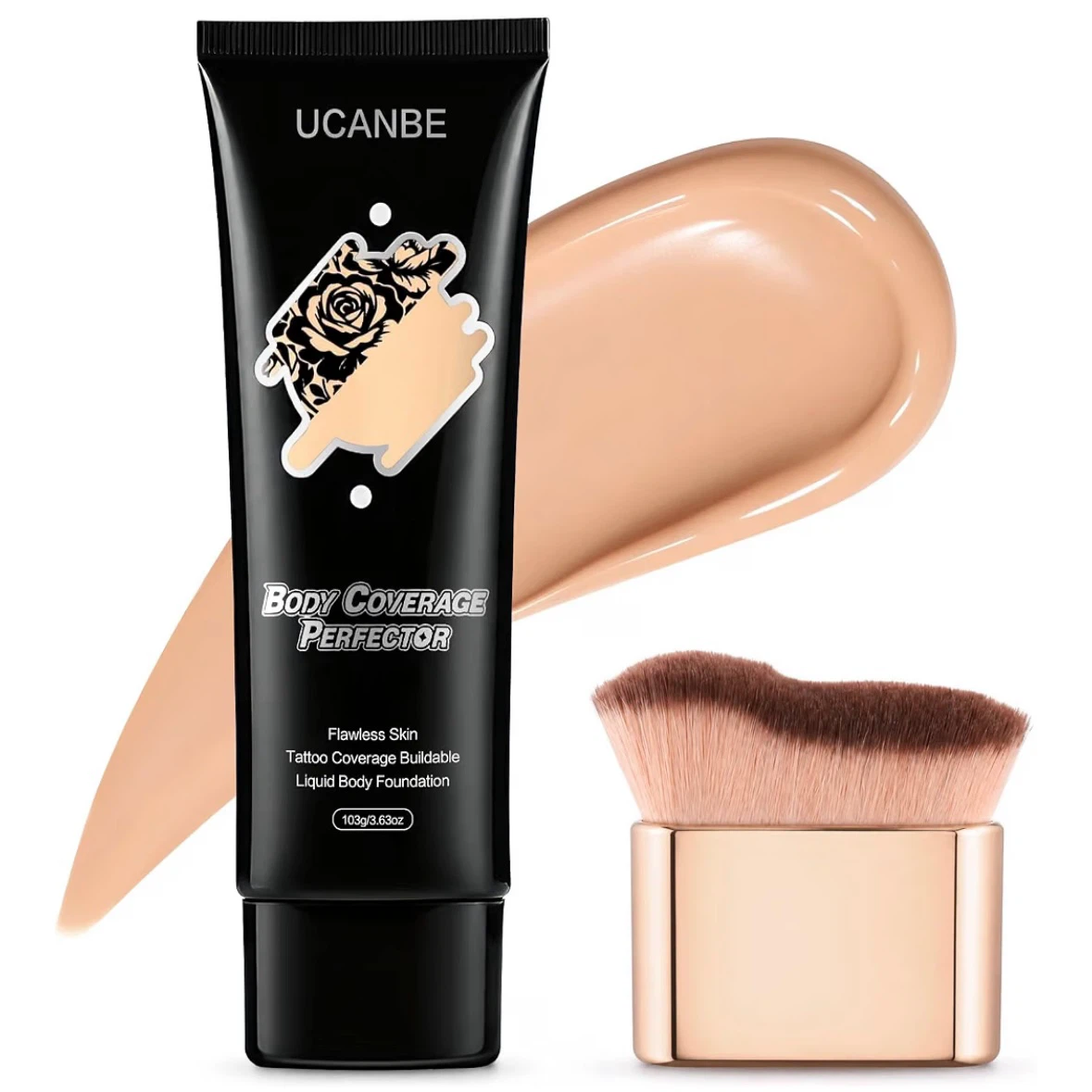 UCANBE Tattoo Cover Concealer Cream with Brush (Light Natural)