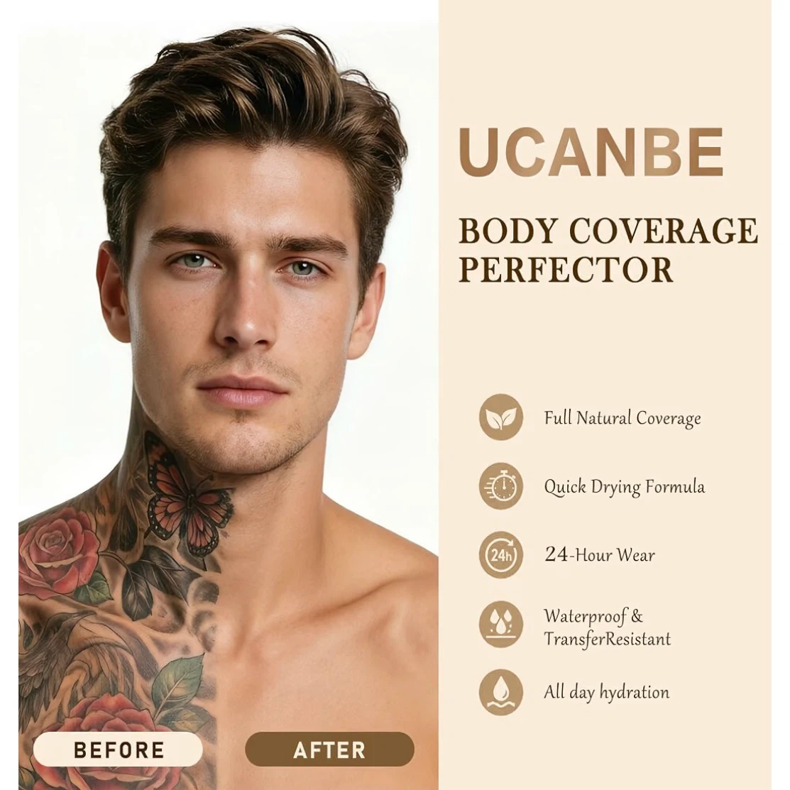 UCANBE Tattoo Cover Concealer Cream with Brush (Light Natural) - photo 3