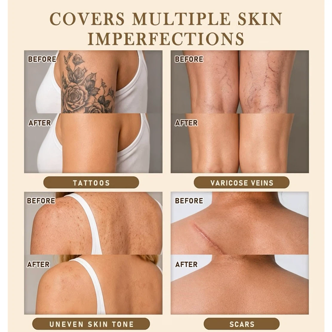 UCANBE Tattoo Cover Concealer Cream with Brush (Light Natural) - photo 5