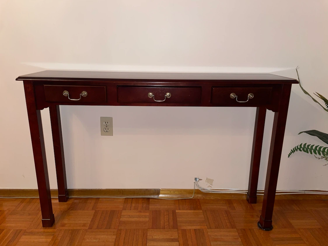 Cherry Console Table with 3 Drawers