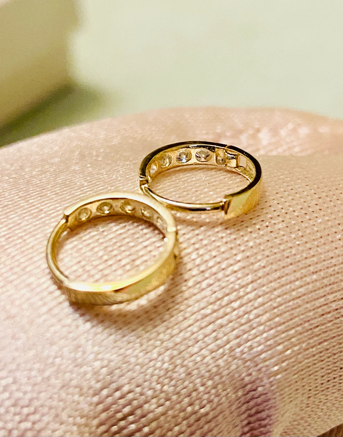 9 K Gold Hoop Earrings with Moissanites - photo 4
