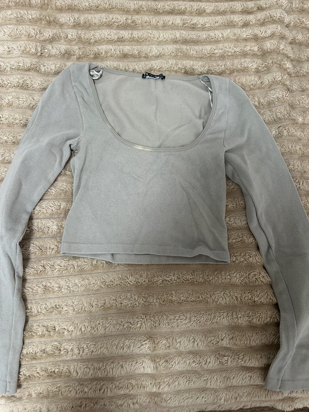 Zara Long Sleeve Cropped Top M