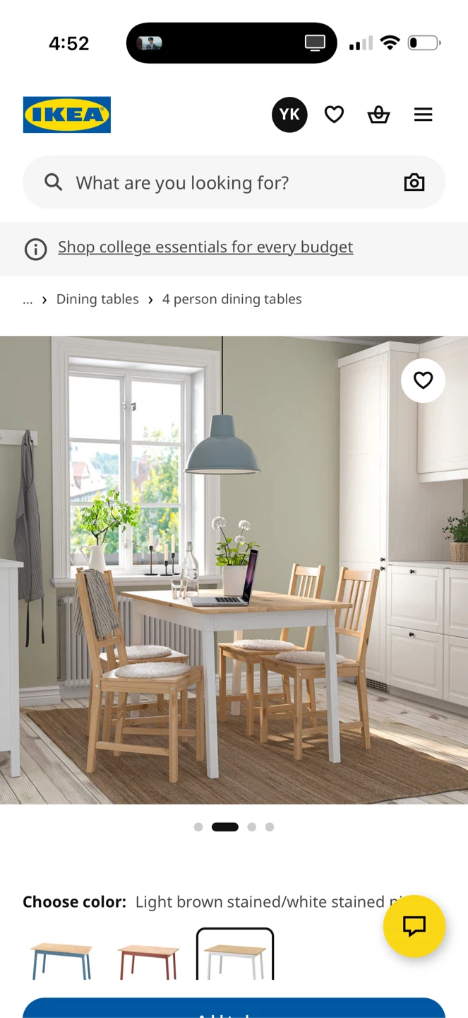 IKEA Dining Table and 2 chairs