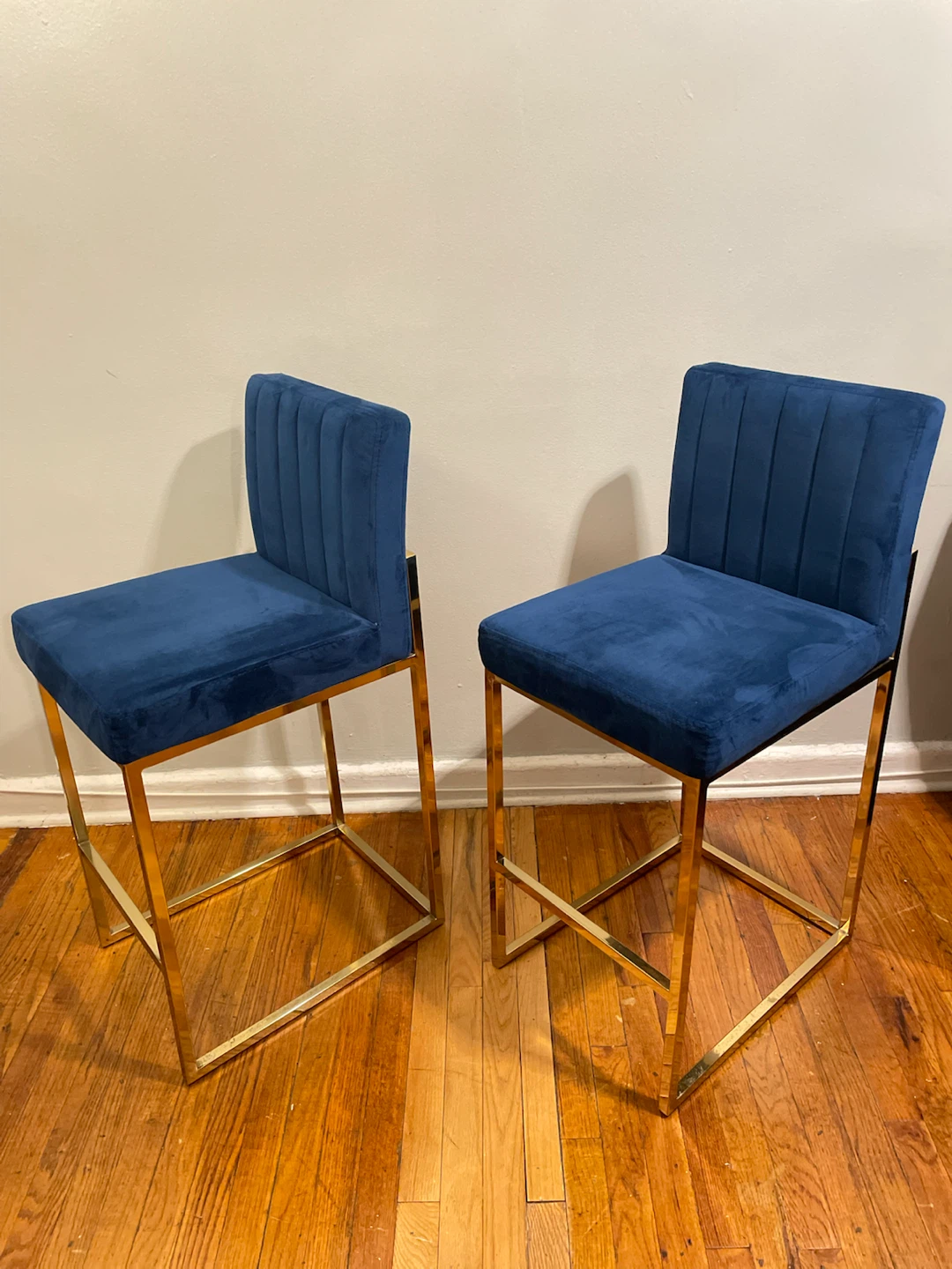 Velvet Fabric Bar Stools (Set of 2) $200
