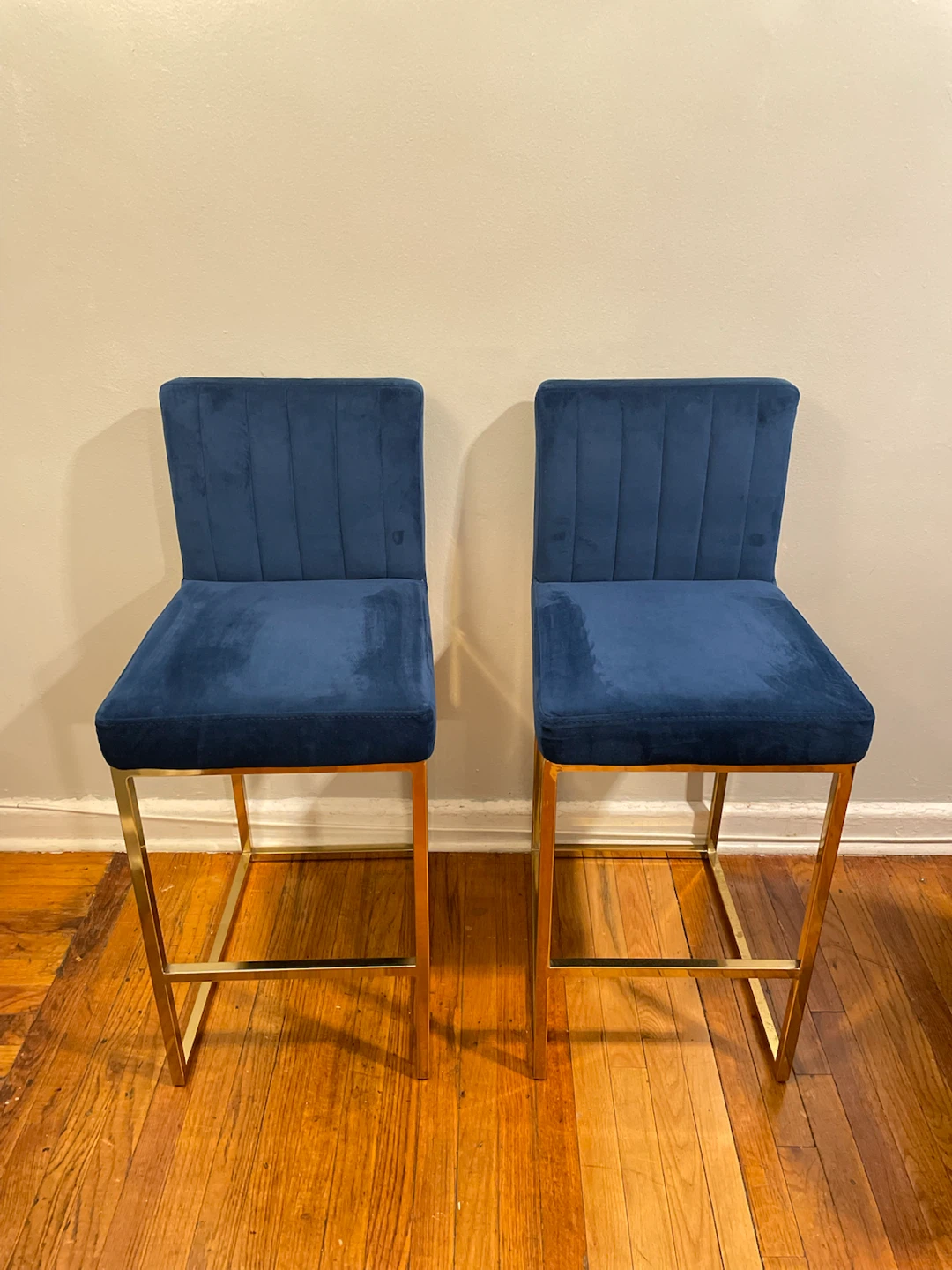 Velvet Fabric Bar Stools (Set of 2) $200 - photo 2