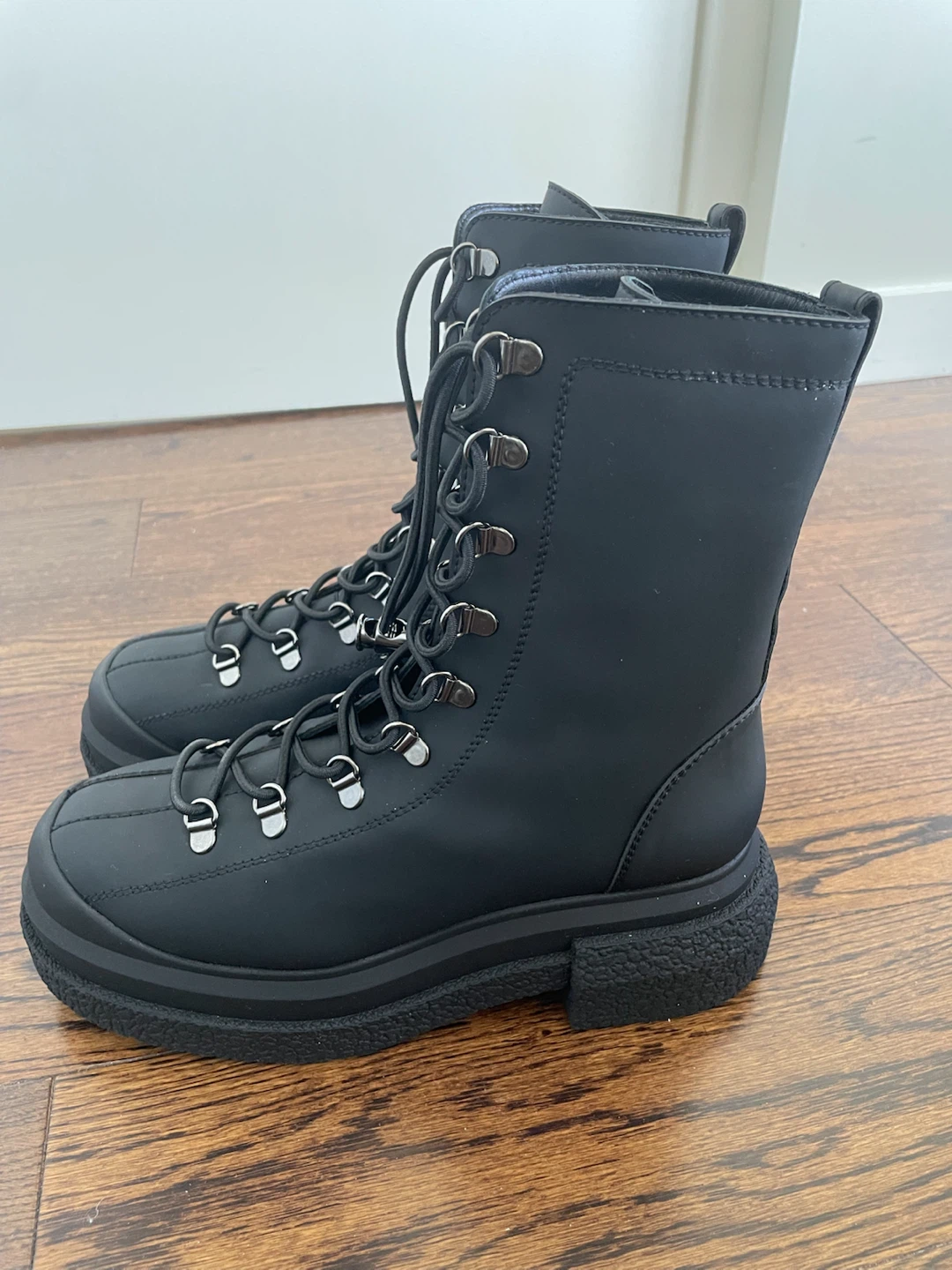 Stuart Weitzman Black Lace-Up Boots - photo 3