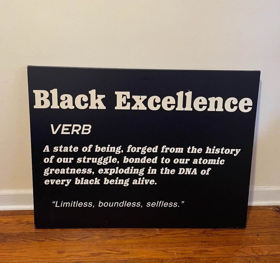 Black Excellence Wall Art $60