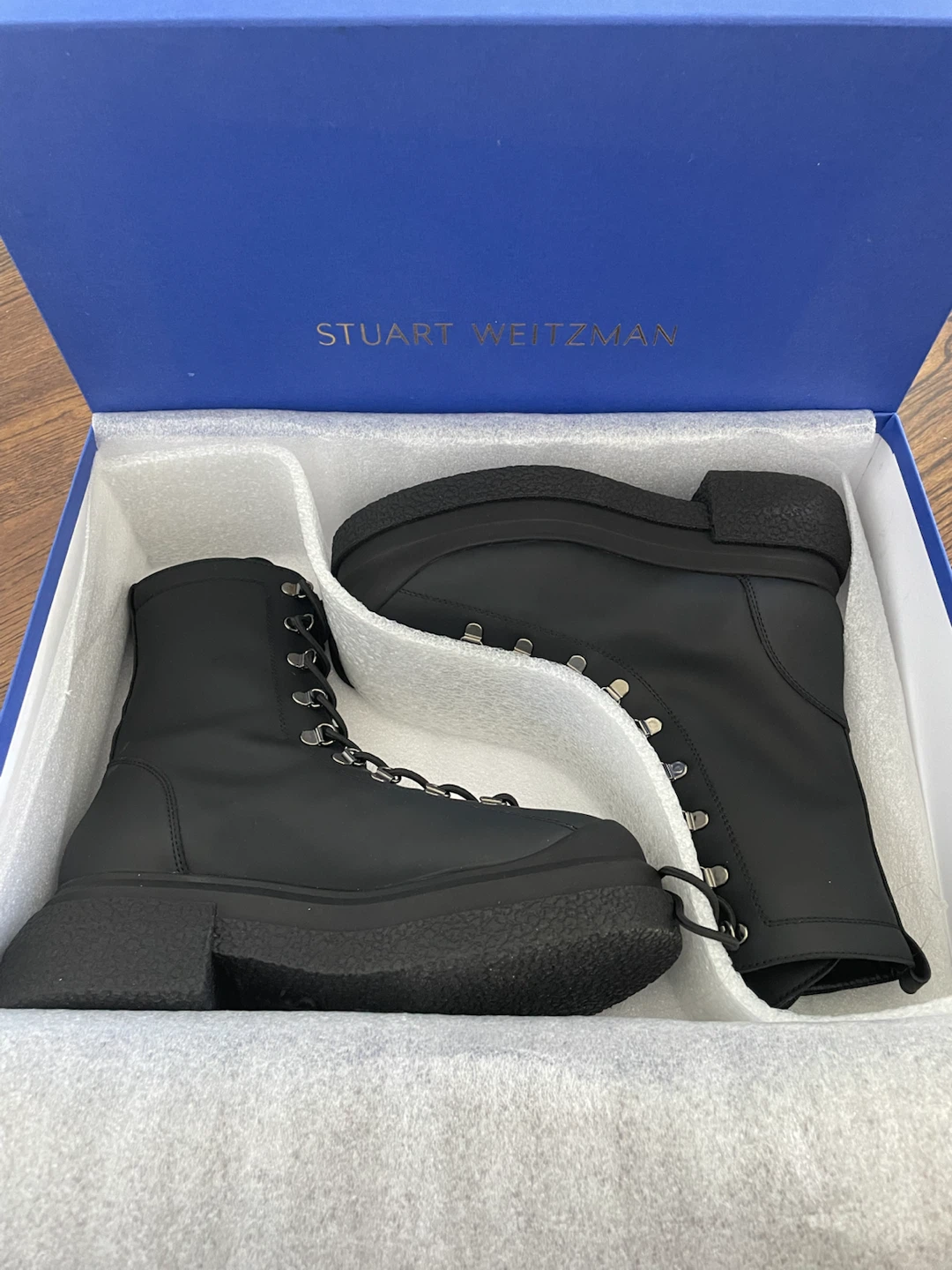 Stuart Weitzman Black Lace-Up Boots - photo 4