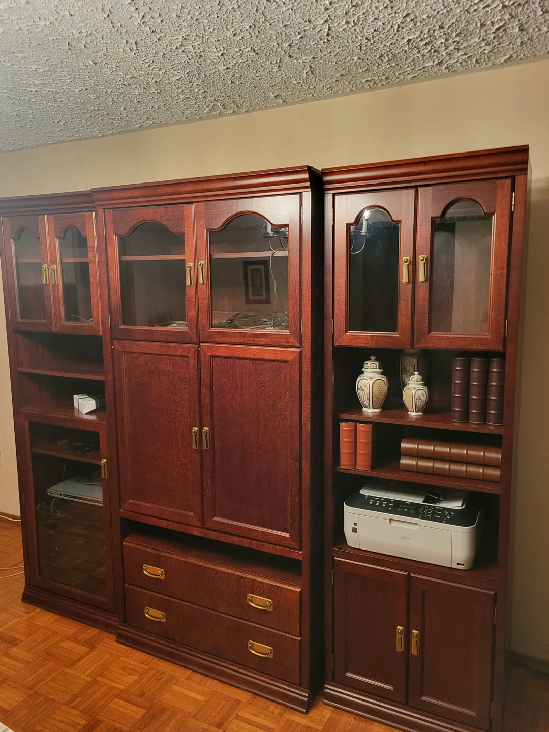 Wood Entertainment Unit with Glass Doors - photo 2