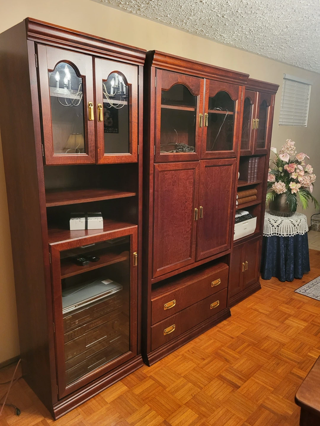 Wood Entertainment Unit with Glass Doors - photo 3