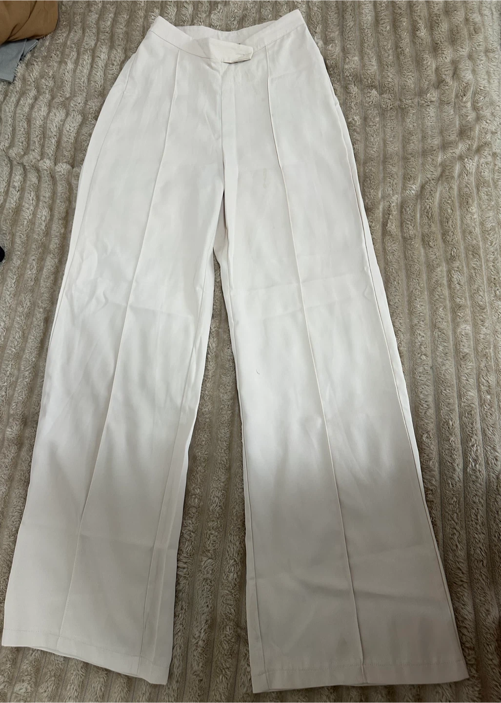 White Wide-Leg Trousers